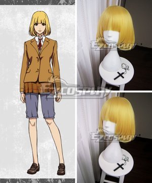 Prison School Purizun Sukuru Hana Midorikawa Golden Cosplay Wig