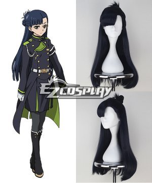 Owari no Serafu Shigure Yukimi Long Straight Dark Navy Cosplay