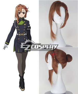 Sayuri Hanayori Short Yellow Braid Anime Cosplay  with Red Hairpin