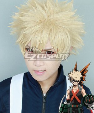 My Hero Academia Boku no Hero Akademia Katsuki Bakugou Light Golden Cosplay