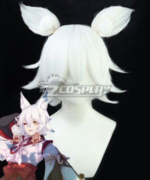 Genshin Impact Kitsune Saiguu White Cosplay Wig