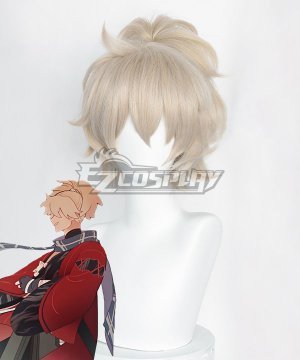 Genshin Impact Kazuhas Dead Friend Golden Cosplay Wig