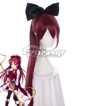 Puella Magi Madoka Magica Sakura Kyoko Deep Red Cosplay  - No Headwear