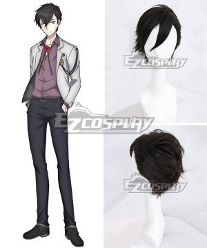 Caligula Shikishima Ritsu Black Cosplay Wig