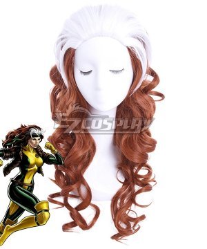 Marvel Comics X-Men Rogue Mary White Brown Cosplay