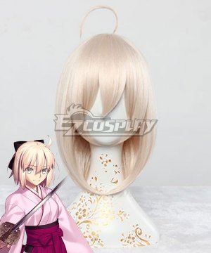 Fate Grand Order FGO Sakura Saber Okita Souji Light Yellow Cosplay