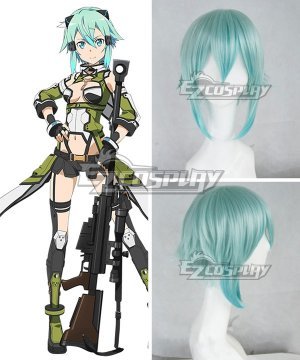 SAO Gun Gale Online GGO Asada Shino Sinon Shinon Light Blue Cosplay