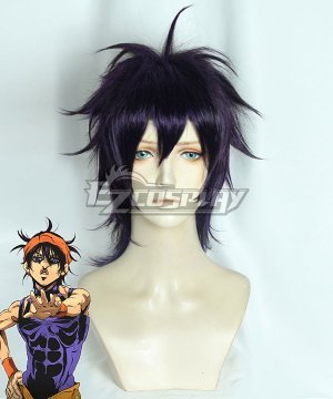 JoJos Bizarre Adventure: Vento Aureo Golden Wind Anime Edition Narancia Ghirga Black Purple Cosplay