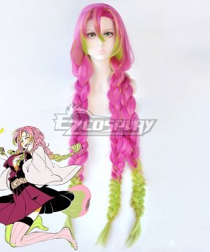 Demon Slayer: Kimetsu No Yaiba Kanroji Mitsuri Pink Green Cosplay