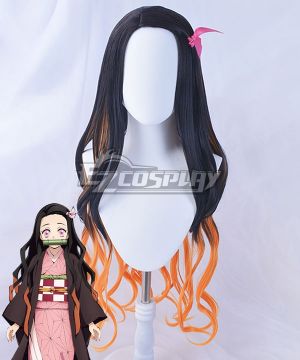 Demon Slayer: Kimetsu No Yaiba Nezuko Kamado Black Orange Cosplay