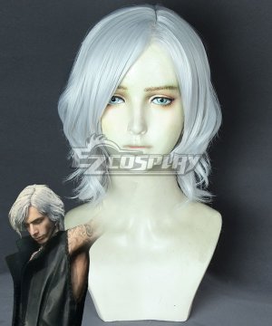 Devil May Cry 5 DMC5 Vergil Silver Cosplay Wig