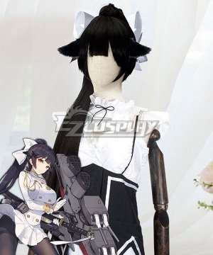 Azur Lane Takao Black Cosplay Wig - Wig + Ears