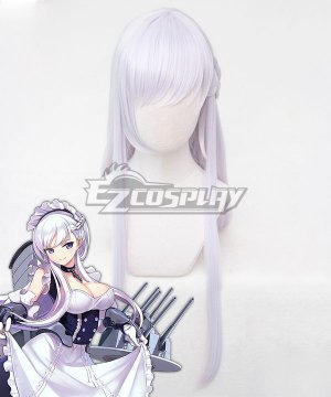 Azur Lane Belfast Silver Purple Cosplay Wig