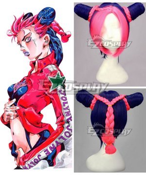 JoJos Bizarre Adventure: Stone Ocean Jolyne Cujoh Blue Pink Cosplay