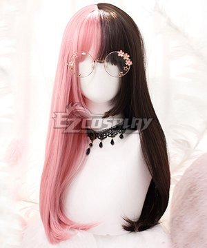 Halloween Pink Brown Long Cosplay -Only