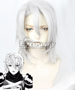 Demon Slayer: Kimetsu No Yaiba Tengen Uzui Long Sliver White Cosplay