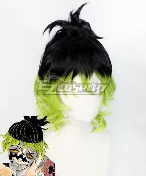 Demon Slayer: Kimetsu no Yaiba Gyutaro Black Green Cosplay