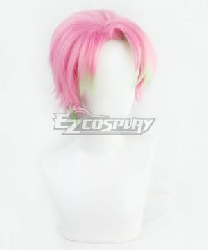 Demon Slayer: Kimetsu No Yaiba Kanroji Mitsuri Male Pink Short Cosplay