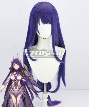 Genshin Impact Weekly Raiden Shogun Boss Blue Purple Cosplay Wig