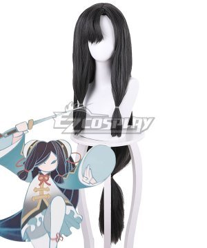 Genshin Impact Little Shenhe Young Shenhe Black Gray Cosplay Wig