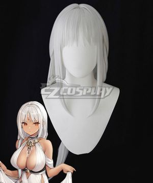 Azur Lane USS Massachusetts Dressed to Impress White Silver Cosplay Wig