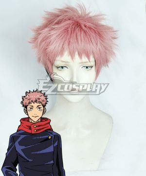 Sorcery Fight Yuji Itadori Pink Black Cosplay