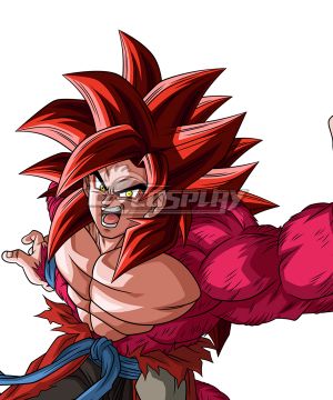 Son Goku Kakarotto SSJ4 Xeno Limit Breaker Red Cosplay