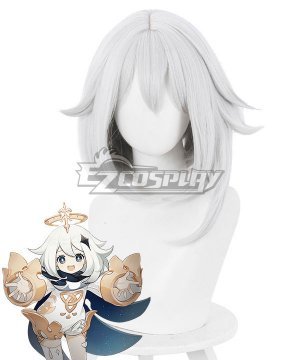 Genshin Impact Paimon White Cosplay Wig