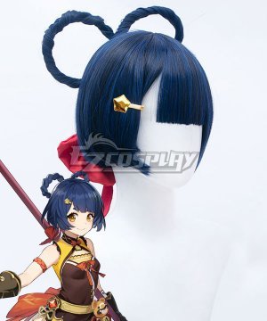 Genshin Impact Xiangling Blue Cosplay Wig