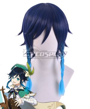 Genshin Impact Venti Blue Cosplay Wig