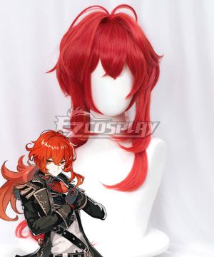 Genshin Impact Diluc Red Cosplay Wig