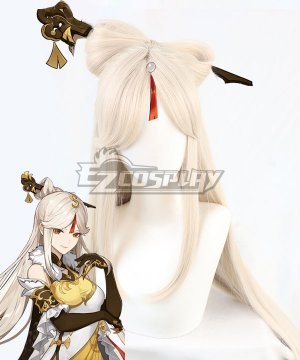 Genshin Impact Ningguang White Golden Cosplay Wig