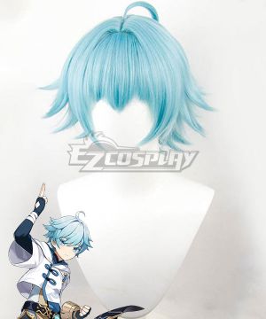 Genshin Impact Chongyun Blue Cosplay Wig