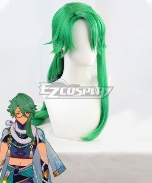 Genshin Impact Baizhu Green Cosplay Wig