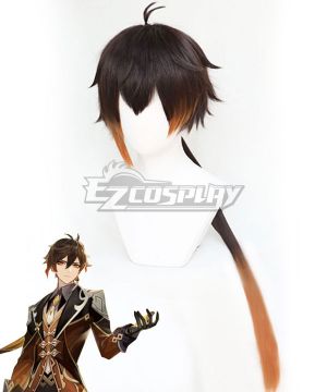 Genshin Impact Zhongli Brown Cosplay Wig