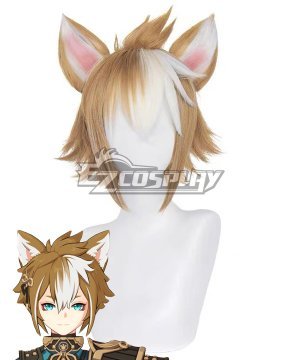 Genshin Impact Gorou Golden Cosplay Wig + Ears