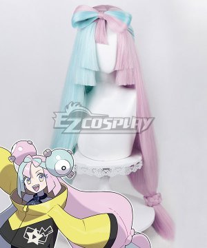Pokemon Pokmon Scarlet and Violet Iono Pink Blue Cosplay Wig