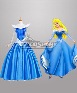 Disney Sleeping Beauty Princess Aurora Blue Dress Cosplay