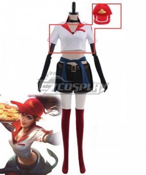 LOL Pizza Delivery Sivir Cosplay  Only Shirt Hat