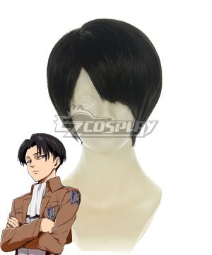 Attack on Titan Shingeki no Kyojin Levi Ackerman Rivai Akkaman Scout Regiment Black Hair Cosplay Wig 320A